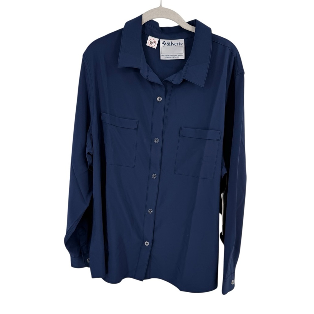 Silverts Magnetic Button Adaptive Magnetic Closure Faux Button Up Shirt  XLarge